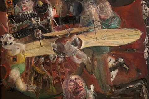 Bernhard Heisig, Vorbereitung des kleinen Katastrophenfilms,1986, Öl auf Leinwand, 152 x 203 cm © …