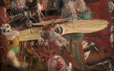 Bernhard Heisig, Vorbereitung des kleinen Katastrophenfilms,1986, Öl auf Leinwand, 152 x 203 cm © … Bernhard Heisig. Malerei als Ereignis. ...