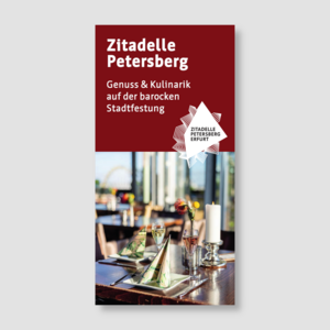 Flyer Genuss und Kulinarik auf der Zitadelle Petersberg