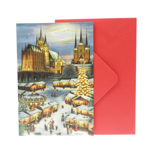 Klappkarte Adventskalender Weihnachtsmarkt