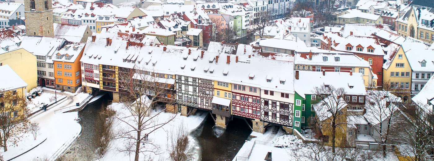 Krämerbrücke im Schnee