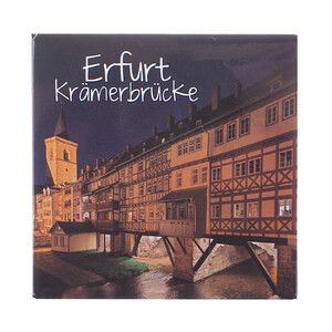 Fotomagnet Krämerbrücke bei Nacht (quadratisch)