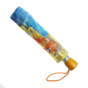 Erfurt Taschenschirm Aquarell mit Holzgriff