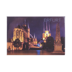 Fotomagnet Dom und Severi bei Nacht mit Obelisk