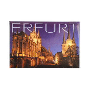 Fotomagnet Dom und Severikirche bei Nacht