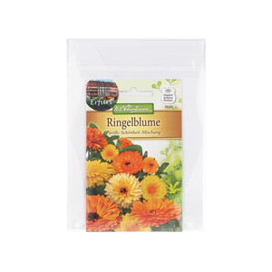 Blumensamen Postkarte Ringelblume Rückseite