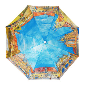 Erfurt Taschenschirm Aquarell mit Holzgriff